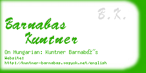 barnabas kuntner business card